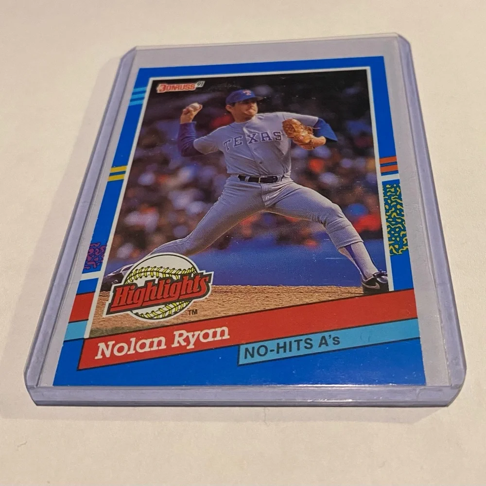 Nolan Ryan Error 1991 Donruss Baseball Card (no dot after inc) Highlights